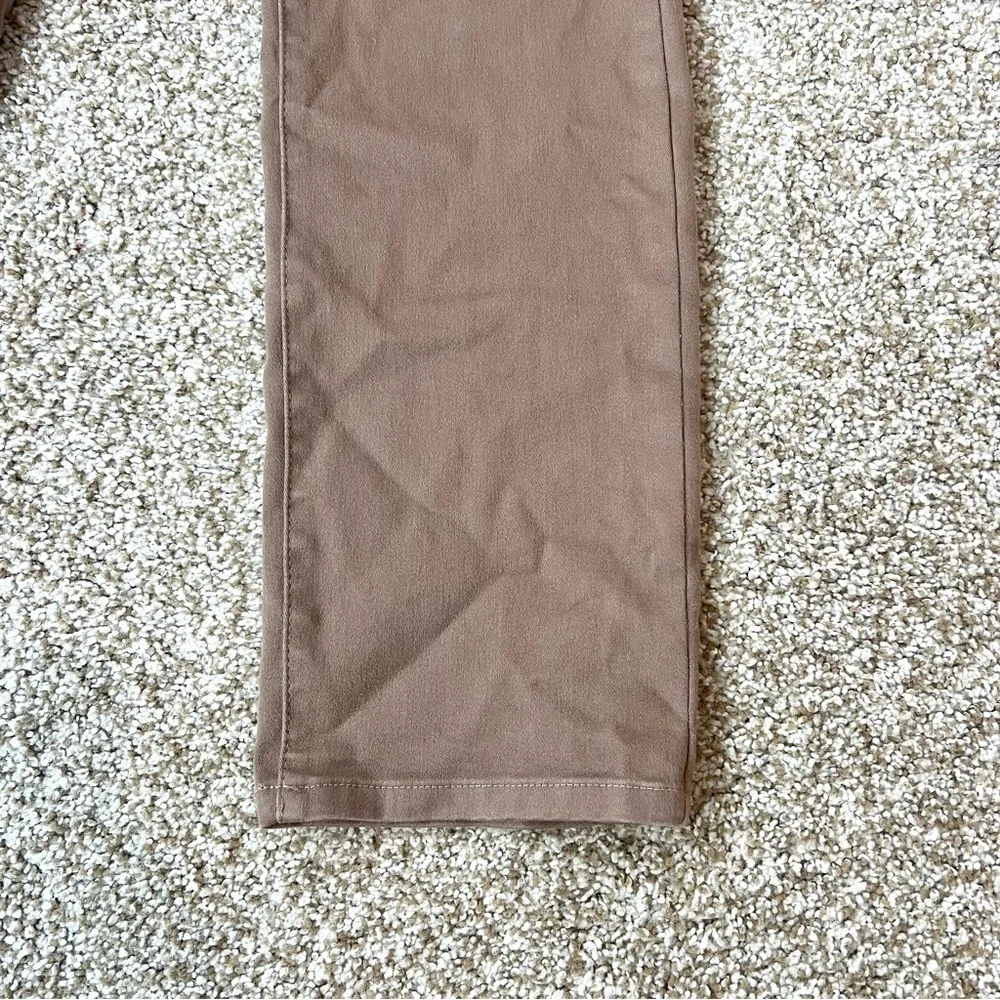 NYDJ Sheri Slim Jeans 12P Petite Taupe Brown Stretch Denim Mid Rise Straight - Picture 9 of 15